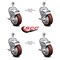 Service Caster 4 Inch Maroon Polyurethane Swivel 1/2 Inch Threaded Stem Caster Set with Brake SCC SCC-TS20S414-PPUB-MRN-TLB-121315-4 - alternate 5
